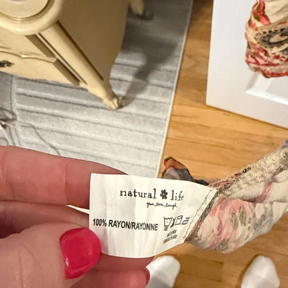 Natural Life Open Front Bohemian Floral Duster Kimono Sz L/XL - Picture 4 of 5